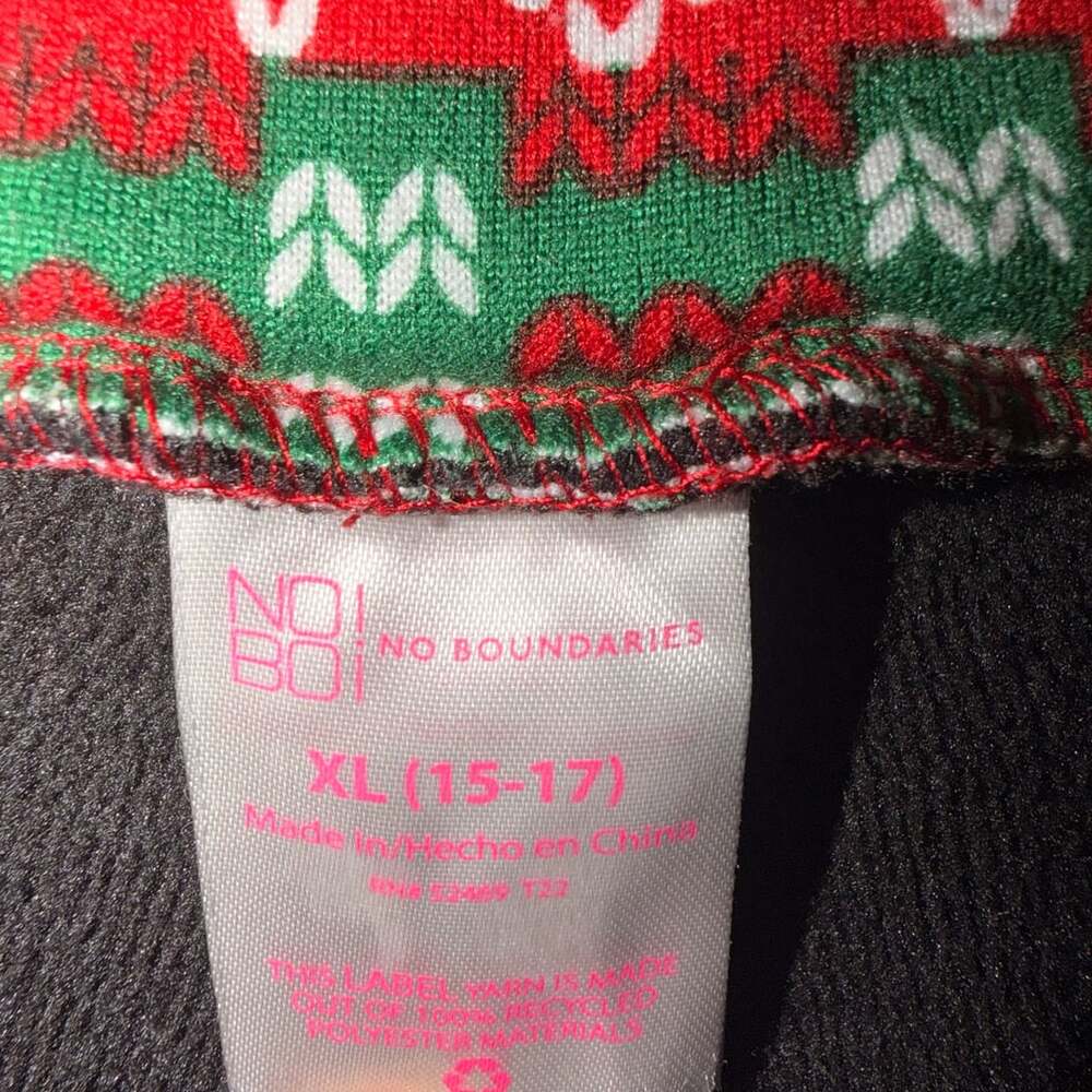 No Boundaries Christmas Leggings Size XL (15-17) Fair Isle Print - Picture 2 of 2